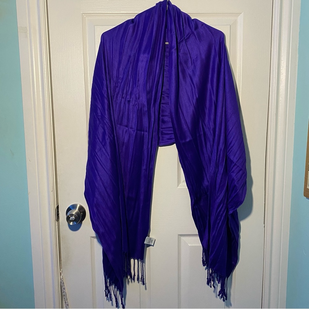 Liz Claiborne Bright Purple Scarf Shawl 2 in 1